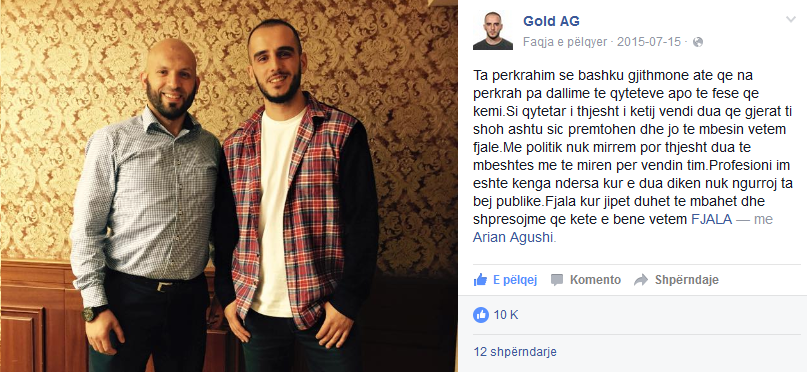 Gold Ag tregon për bashkimin me Partinë FJALA