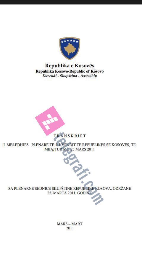 Trasnkripti-Mbledhja Plenare e Kuvendit