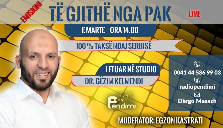 Dr.Gëzim Kelmendi në emisionin “Të gjithë nga pak” në RTV Pendimi
