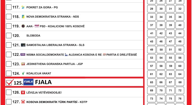 Si të votoni Partinë FJALA nr.125