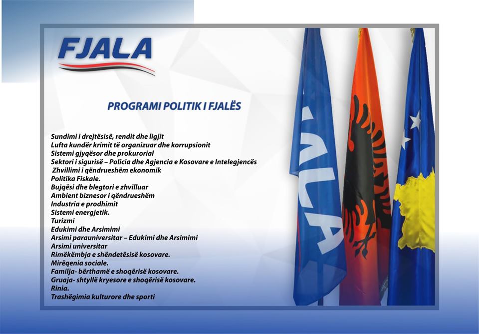 Programi i Partisë FJALA i ndarë në disa pjesë