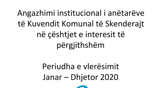 Publikimi i Iniciativës Qytetare të Skenderajit e cila ka monitoruar dhe ka publikuar punën e asambleistëve në Kuvendin Komunal të Skenderajit